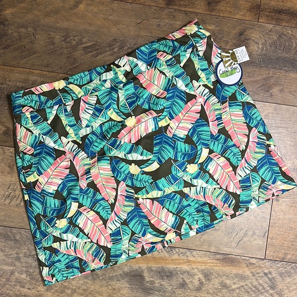 Coral Bay Dresses & Skirts - CORAL BAY GOLF UPF 50 Tropical Print Skirt Skort, Size XL, NWT